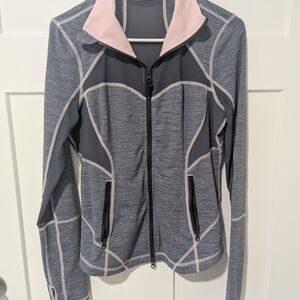 Zella Gray and Pink Zip-up Active wear Jacket